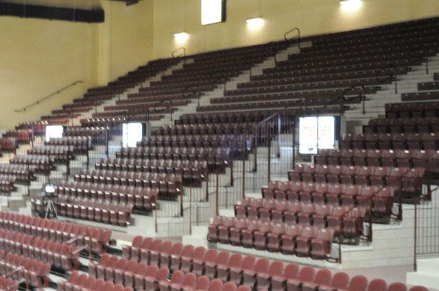 chairs on concrete stairs