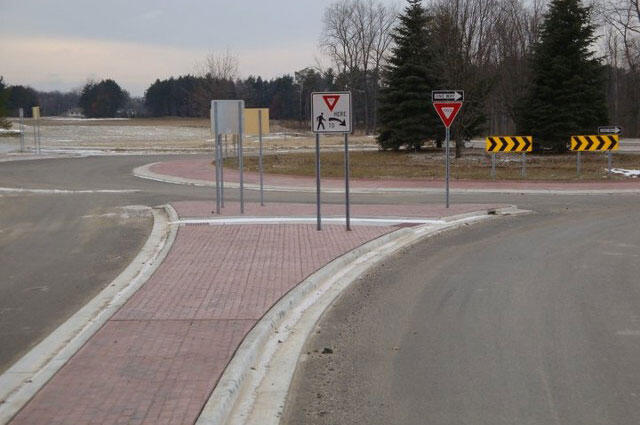 concrete civider between road