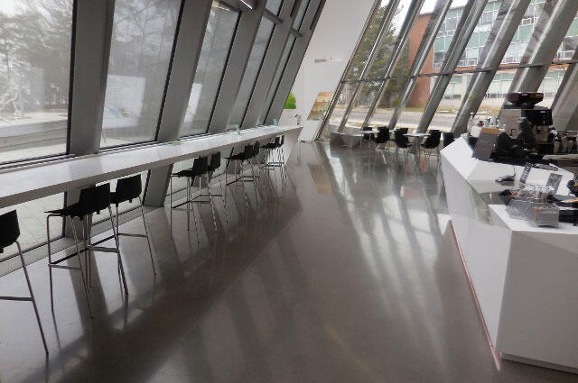 shiny floor with chairs